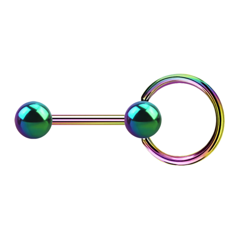 Barbell farbig mit Kugel und Kugel Ball Closure Ring