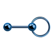 Barbell dunkelblau mit Kugel und Kugel Ball Closure Ring