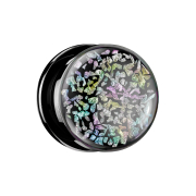 Flesh Plug noir fossile arc-en-ciel