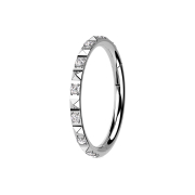 Micro Segmentring klappbar silber seitlich Pyramiden und...