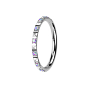 Micro Segmentring klappbar silber seitlich Pyramiden und...