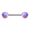 Threadless Barbell silber Scheibe front mit Opal violett