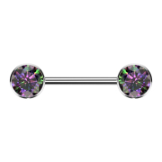 Threadless Barbell argento disco frontale con cristallo...