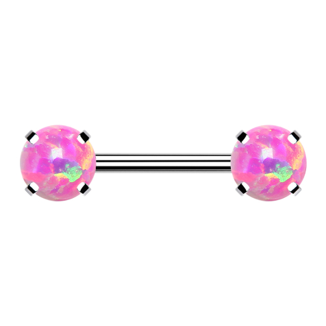 Campanile senza filo in argento con opale rosa incastonato