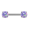 Threadless Barbell argent avant avec opale violette sertie