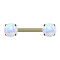 Threadless barbell gold-plated front set with white opal