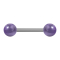 Barbell with two spheres of amethyst stone