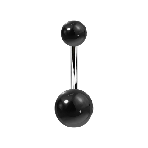 Banana in argento con due sfere di agata