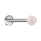 Micro labret argenté avec boule de quartz rose