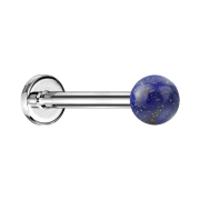 Micro Labret argenté avec pierre de sodalite...