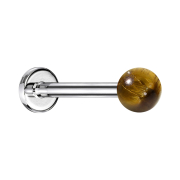 Micro Labret argenté avec une pierre dœil de...