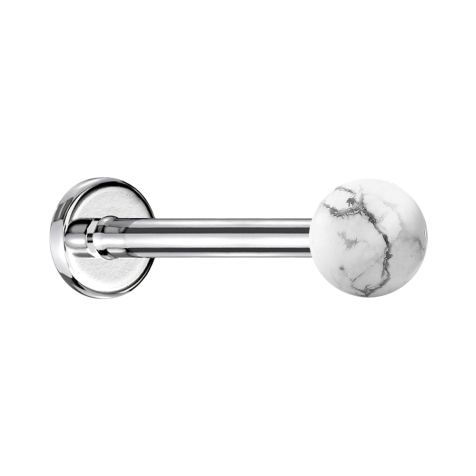 Micro labret silver with ball howlite stone