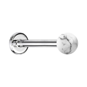 Micro labret argenté avec boule howlite
