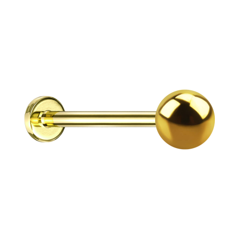 Micro threadless labret gold-plated with ball