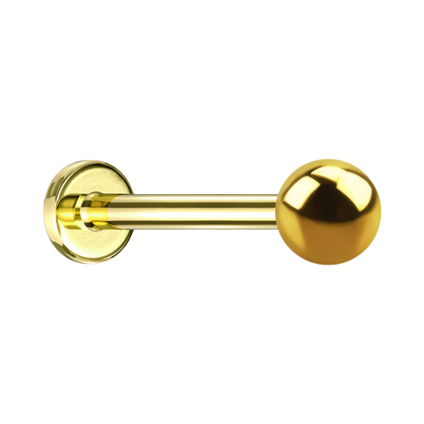 Micro Threadless Labret doré avec boule
