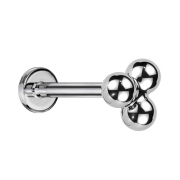 Micro Labret sans filetage argent trois boules