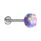 Micro Labret sans filetage argent opale violette sertie