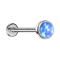 Micro Labret sans filetage argent demi-sphère avec opale bleue