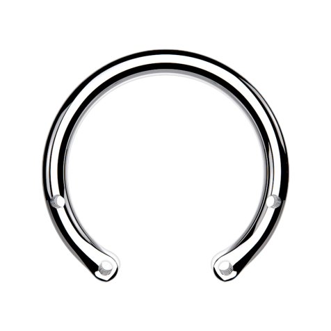 Circular Barbell-Stab silber mit vier 0.8 mm Gewindelöcher