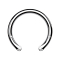 Circular Barbell-Stab silber mit vier 0.8 mm Gewindelöcher