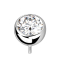 Threadless Halbkugel 14k weissgold mit Kristall silber