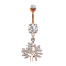 Banana rose gold with two balls crystal silver pendant tree of life