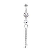 Banane argentée avec deux boules cristal argent...