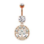 Banana rose gold with two balls crystal silver pendant...