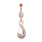 Banana rose gold with two balls crystal silver pendant infinity drop