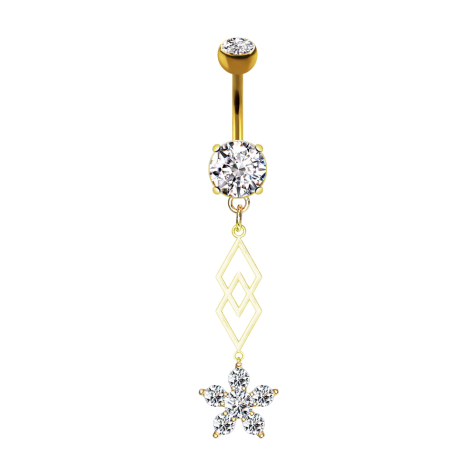 Banana 14k gold-plated with two balls crystal silver pendant two diamonds crystal flower