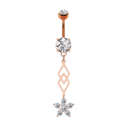 Banana rose gold with two balls crystal silver pendant...