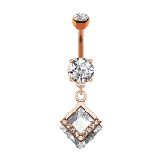 Banana rose gold with two balls crystal silver pendant...