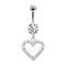 Banana dargento con due sfere di cristallo ciondolo dargento cuore di cristallo Amore