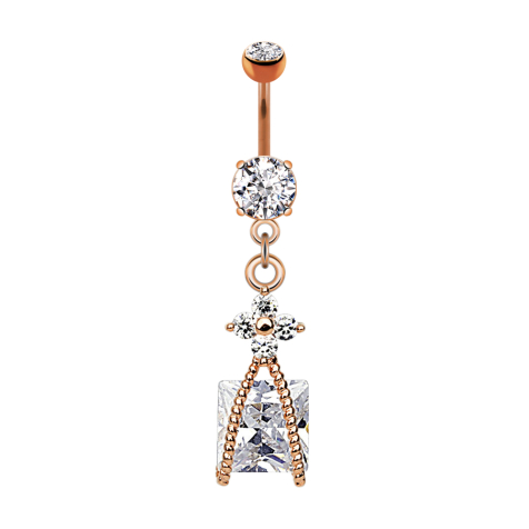 Banane rose doré avec deux boules cristal argenté Pendentif cristal en corde
