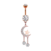 Banane or rose avec deux boules cristal argent Pendentif...