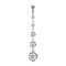 Banana silver with ball and ball crystal silver pendant four round crystals