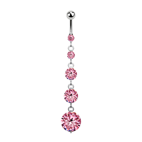 Banane argentée avec boule et cristal boule rose Pendentif quatre cristaux ronds