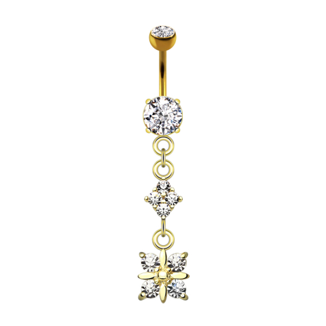 Banana 14k gold-plated with two balls crystal silver pendant diamond four crystals