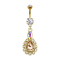 Banana 14k gold-plated with two spheres crystal silver pendant drop crystal edged
