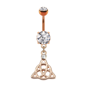 Banane rosegold mit zwei Kugeln Kristall silber...