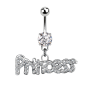 Banana silver with ball and ball crystal silver pendant...