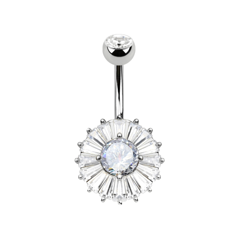 Banane silber mit Kugel Kristall silber runder Kristall mit Prinzess Kristallen