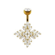 Banana 14k gold-plated with ball crystal silver princess...