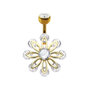 Banane 14k doré avec boule de cristal...