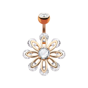 Banane or rose avec boule cristal argenté huit...