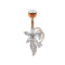 Banana rose gold with ball crystal silver crystal flower and bouquet
