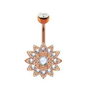 Banane rosegold mit Kugel Kristall silber Blume silber...