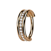 Micro Segmentring klappbar rosegold drei Ringe reihe...
