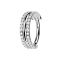 Micro Segmentring klappbar silber drei Ringe doppelreihe Kristalle
