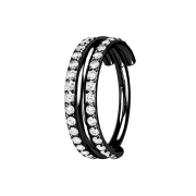 Micro bague segmentée pliable noire trois anneaux...